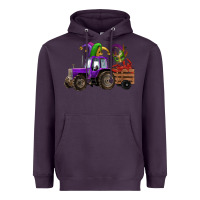 Plum mardi gras mask crawfish farm tractor Heavyweight Hoodie - RanaPortraitStore