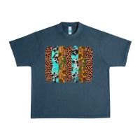 Midnight Navy sunflower cactus leopard brushstroke Urban Heavy Tee - AdoDesignShop