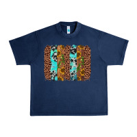 Navy sunflower cactus leopard brushstroke Urban Heavy Tee - AdoDesignShop