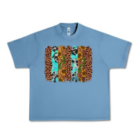 Pebble Blue sunflower cactus leopard brushstroke Urban Heavy Tee - AdoDesignShop
