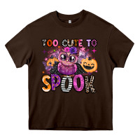 Chocolate Brown wicked cute too cute to spook Heavy Core Tee - BarkalooDesign