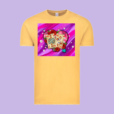 Valentines Day Playing Cards And Pearl Watercolor Vintage Tee Designed By Adodesignshop