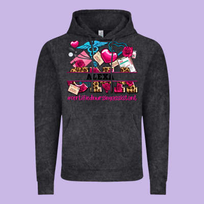 Costom Name Valentines Day Cna Certified Nursing Vintage Hoodie Designed By Adodesignshop
