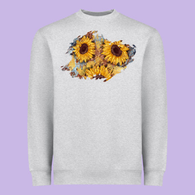 Sunflower Glitter Leather Patch Heavyweight Sweatshirt Designed By Adodesignshop