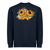 Navy sunflower glitter leather patch Heavyweight Sweatshirt - AdoDesignShop