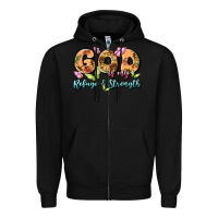 Black god is my refuge and strength Zipper Hoodie - MaliasSmallBusiness