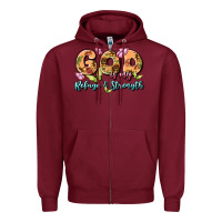 Burgundy god is my refuge and strength Zipper Hoodie - MaliasSmallBusiness