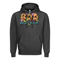 Charcoal Heather god is my refuge and strength Zipper Hoodie - MaliasSmallBusiness
