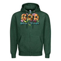 Sports Green god is my refuge and strength Zipper Hoodie - MaliasSmallBusiness