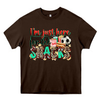 Chocolate Brown i'm just here for the snacks soccer Heavy Core Tee - Zillion Design Studio