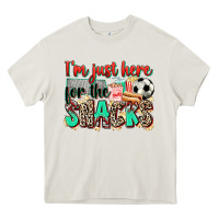 Cream i'm just here for the snacks soccer Heavy Core Tee - Zillion Design Studio