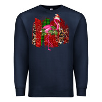 Navy Christmas Flamingo Premium Sweatshirt - Bettercallsaul