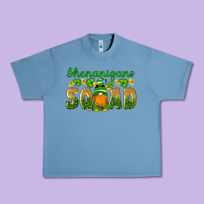 Shenanigans Squad Gnomes Shamrock Gold Leopard Glitter Urban Heavy Tee Designed By Artiststas