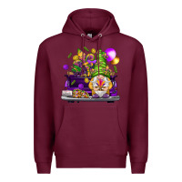 Burgundy Mardi Gras gnome on the truck Premium Hoodie - NancyCooperArtShop