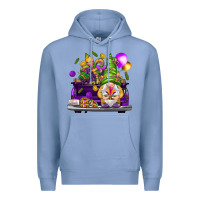 Colony Blue Mardi Gras gnome on the truck Premium Hoodie - NancyCooperArtShop