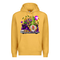 Mustard Mardi Gras gnome on the truck Premium Hoodie - NancyCooperArtShop