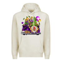Oatmeal Heather Mardi Gras gnome on the truck Premium Hoodie - NancyCooperArtShop