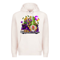 Pale Pink Mardi Gras gnome on the truck Premium Hoodie - NancyCooperArtShop