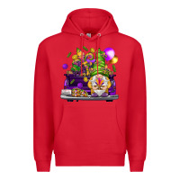 Red Mardi Gras gnome on the truck Premium Hoodie - NancyCooperArtShop