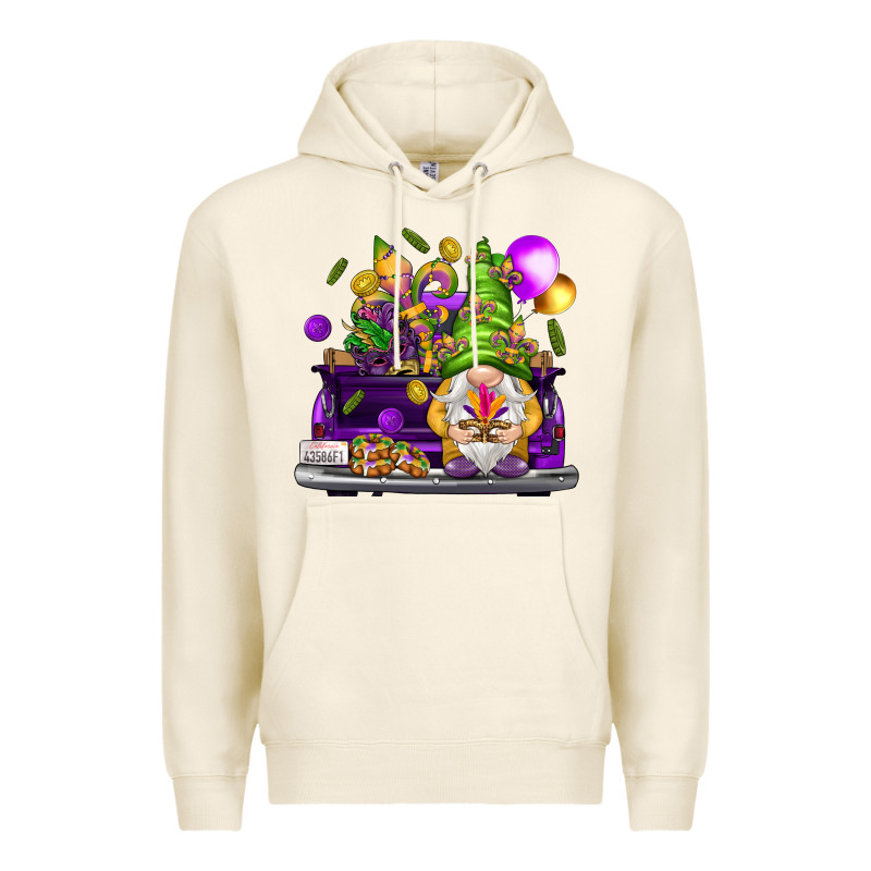 Mardi Gras Gnome On The Truck Premium Hoodie by NancyCooperArtShop | Teevron