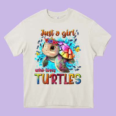 Just A Girl Who Loves Turtles Heavy Core Tee Designed By Texasbilliewilder