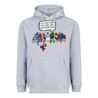 Heather Grey Superheros Heavyweight Hoodie - Bettercallsaul