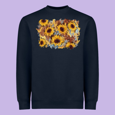 Sunflower Glitter Leather Background Heavyweight Sweatshirt Designed By Adodesignshop