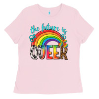 Bubblegum Pink the future is queer Ladies Tee - texasbilliewilder