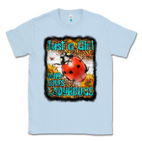 Dusty Blue Western Just A Girl Who Loves Ladybug Classic Tee - LillyAllenDesigns