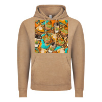 Vintage Coffee autumn cupcakes seamless pattern Vintage Hoodie - BundleAndBundleShop
