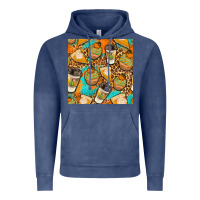 Vintage Denim autumn cupcakes seamless pattern Vintage Hoodie - BundleAndBundleShop