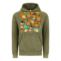 Vintage Olive autumn cupcakes seamless pattern Vintage Hoodie - BundleAndBundleShop