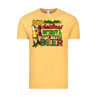 Vintage Mustard my christmas spirit is beer with beer bottles Vintage Tee - AdoDesignShop