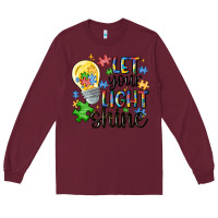 Burgundy let your light shine Long Sleeve Tee - MaliasSmallBusiness