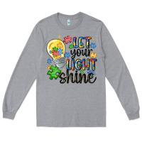 Heather Grey let your light shine Long Sleeve Tee - MaliasSmallBusiness