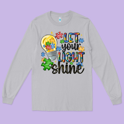 Let Your Light Shine Long Sleeve Tee Designed By Maliassmallbusiness