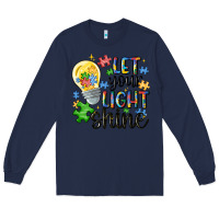 Navy let your light shine Long Sleeve Tee - MaliasSmallBusiness