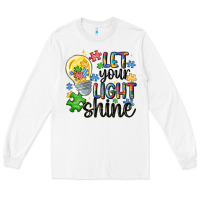 White let your light shine Long Sleeve Tee - MaliasSmallBusiness