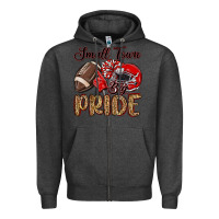 Charcoal Heather small town big pride red Zipper Hoodie - MaliasSmallBusiness