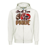 Oatmeal Heather small town big pride red Zipper Hoodie - MaliasSmallBusiness