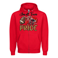 Red small town big pride red Zipper Hoodie - MaliasSmallBusiness