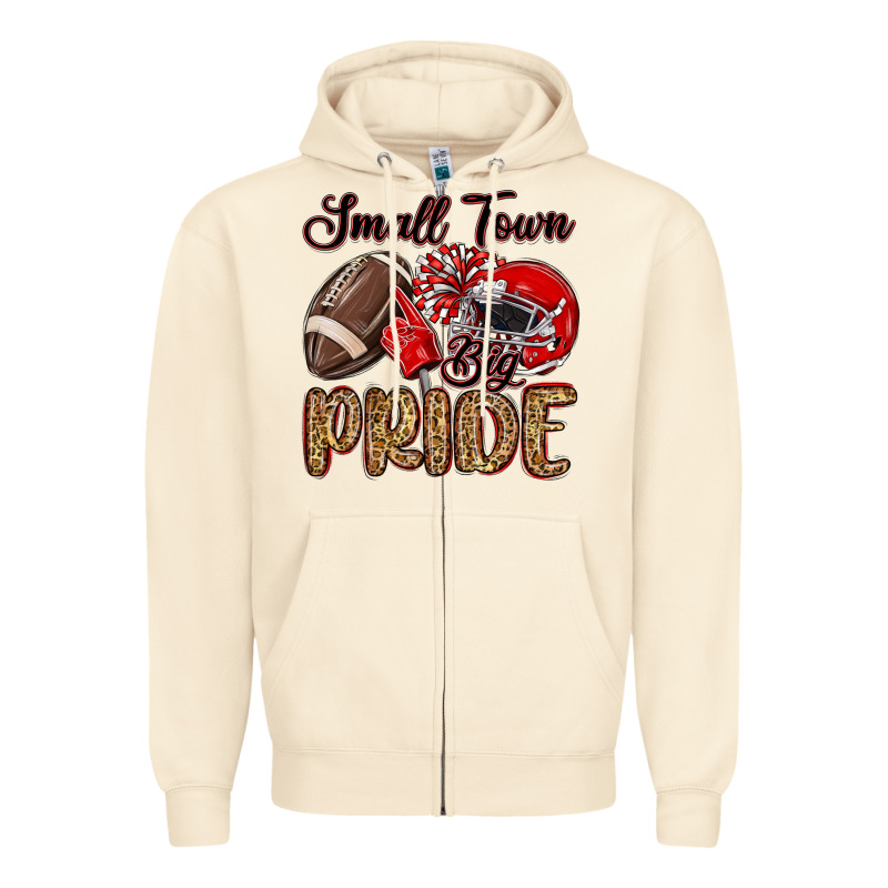Small Town Big Pride Red Zipper Hoodie by MaliasSmallBusiness | Teevron