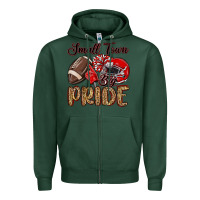 Sports Green small town big pride red Zipper Hoodie - MaliasSmallBusiness