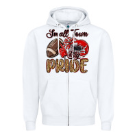 White small town big pride red Zipper Hoodie - MaliasSmallBusiness