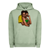 Pigment Oil Green Black couple Urban Hoodie - HowdyJamesFarm