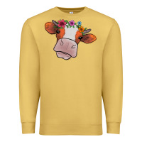 Antique Gold Cow With Flowers Premium Sweatshirt - Bettercallsaul