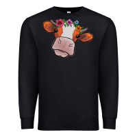 Black Cow With Flowers Premium Sweatshirt - Bettercallsaul