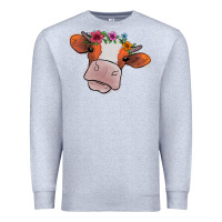 Heather Grey Cow With Flowers Premium Sweatshirt - Bettercallsaul