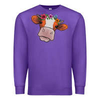 Purple Cow With Flowers Premium Sweatshirt - Bettercallsaul