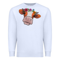 White Cow With Flowers Premium Sweatshirt - Bettercallsaul